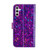 Samsung Galaxy A14 5G Laser Glitter Powder Crocodile Texture Leather Phone Case - Purple