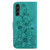 Samsung Galaxy A14 5G Lily Embossed Leather Phone Case - Green