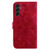 Samsung Galaxy A14 5G Lily Embossed Leather Phone Case - Red
