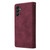 Samsung Galaxy A14 5G Multifunctional Frosted Zipper Wallet Leather Phone Case - Wine Red