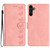 Samsung Galaxy A14 5G Seven Butterflies Embossed Leather Phone Case - Pink