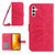 Samsung Galaxy A14 5G Skin Feel Sun Flower Pattern Flip Leather Phone Case with Lanyard - Rose Red