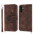 Samsung Galaxy A14 5G Skin-feel Flowers Embossed Wallet Leather Phone Case - Brown