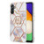 Samsung Galaxy A14 5G Splicing Marble Flower IMD TPU Phone Case with Ring Holder - Crown
