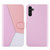 Samsung Galaxy A14 5G Tricolor Stitching Flip Leather Phone Case - Pink