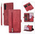 Samsung Galaxy A14 5G Zipper Card Slot Buckle Wallet Leather Phone Case - Red