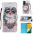 Samsung Galaxy A54 5G 3D Painting Horizontal Flip Leather Phone Case - Grey Owl