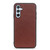 Samsung Galaxy A54 5G Accurate Hole Lambskin Texture Genuine Leather Phone Case - Brown Samsung Galaxy A54 5G Accurate Hole Lambskin Texture Genuine Leather Phone Case - Brown