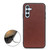 Samsung Galaxy A54 5G Accurate Hole Lambskin Texture Genuine Leather Phone Case - Brown