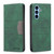 Samsung Galaxy A54 5G BF10 Color Block Magnetic Flip Leather Phone Case - Green