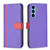 Samsung Galaxy A54 5G BF13 Color Matching Cross Texture Leather Phone Case - Purple