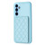 Samsung Galaxy A54 5G BF25 Square Plaid Card Bag Holder Phone Case - Blue