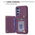Samsung Galaxy A54 5G BF26 Wave Pattern Card Bag Holder Phone Case - Dark Purple