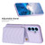 Samsung Galaxy A54 5G BF26 Wave Pattern Card Bag Holder Phone Case - Purple