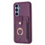 Samsung Galaxy A54 5G BF27 Metal Ring Card Bag Holder Phone Case - Dark Purple