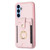Samsung Galaxy A54 5G BF27 Metal Ring Card Bag Holder Phone Case - Pink
