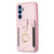 Samsung Galaxy A54 5G BF27 Metal Ring Card Bag Holder Phone Case - Pink