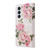 Samsung Galaxy A54 5G Bronzing Painting RFID Leather Phone Case - Rose Flower