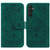 Samsung Galaxy A54 5G Butterfly Rose Embossed Leather Phone Case - Green