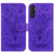 Samsung Galaxy A54 5G Butterfly Rose Embossed Leather Phone Case - Purple