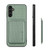 Samsung Galaxy A54 5G Carbon Fiber Leather Card Magsafe Magnetic Phone Case - Green