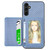Samsung Galaxy A54 5G Carbon Fiber Magnetic Card Wallet Bag Phone Case - Blue