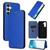 Samsung Galaxy A54 5G Carbon Fiber Texture Flip Leather Phone Case - Blue