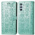 Samsung Galaxy A54 5G Cat and Dog Embossed Leather Phone Case - Green