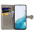 Samsung Galaxy A54 5G Cat and Dog Embossed Leather Phone Case - Grey