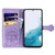 Samsung Galaxy A54 5G Cat and Dog Embossed Leather Phone Case - Purple