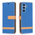 Samsung Galaxy A54 5G Color Block Denim Texture Leather Phone Case - Royal Blue