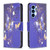 Samsung Galaxy A54 5G Colored Drawing Pattern Leather Phone Case - Purple Butterfly