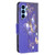 Samsung Galaxy A54 5G Colored Drawing Pattern Leather Phone Case - Purple Butterfly