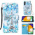 Samsung Galaxy A54 5G Colored Drawing Pattern Plain Weave Leather Phone Case - Tower Butterfly