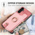 Samsung Galaxy A54 5G Cross Leather Ring Vertical Zipper Wallet Back Phone Case - Pink