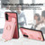 Samsung Galaxy A54 5G Cross Leather Ring Vertical Zipper Wallet Back Phone Case - Pink