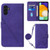 Samsung Galaxy A54 5G Crossbody 3D Embossed Flip Leather Phone Case - Purple
