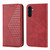 Samsung Galaxy A54 5G Cubic Grid Calf Texture Magnetic Leather Phone Case - Red