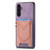 Samsung Galaxy A54 5G Denim Texture Leather Skin Phone Case with Card Slot - Purple
