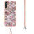 Samsung Galaxy A54 5G Electroplating IMD TPU Phone Case with Lanyard - Pink Scales