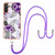 Samsung Galaxy A54 5G Electroplating IMD TPU Phone Case with Lanyard - Purple Flower
