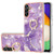 Samsung Galaxy A54 5G Electroplating Marble IMD TPU Phone Case with Ring Holder - Purple 002