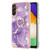 Samsung Galaxy A54 5G Electroplating Marble IMD TPU Phone Case with Ring Holder - Purple 002