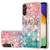 Samsung Galaxy A54 5G Electroplating Pattern IMD TPU Shockproof Phone Case with Ring Holder - Colorful Scales