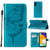 Samsung Galaxy A54 5G Embossed Butterfly Leather Phone Case - Blue