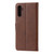 Samsung Galaxy A54 5G Embossed Happy Cat Pattern Flip Leather Phone Case - Brown