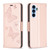 Samsung Galaxy A54 5G Embossing Two Butterflies Pattern Leather Case - Rose Gold