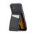 Samsung Galaxy A54 5G Fierre Shann Crazy Horse Card Holder Back Cover PU Phone Case - Black