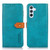 Samsung Galaxy A54 5G KHAZNEH Dual-color Cowhide Texture Flip Leather Phone Case - Blue