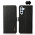 Samsung Galaxy A54 5G KHAZNEH Side-Magnetic Litchi Genuine Leather RFID Phone Case - Black